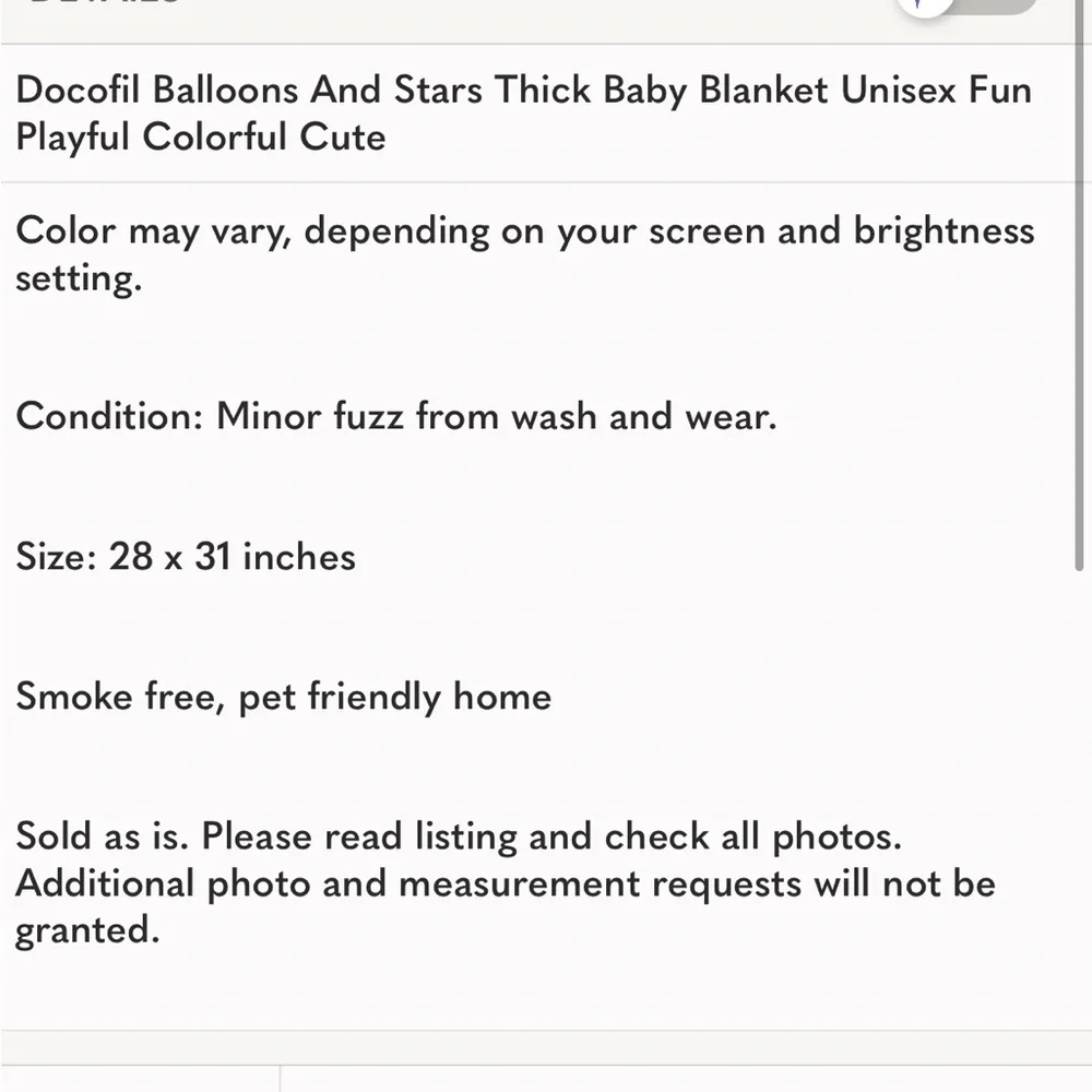 Docofil Balloons And Stars Thick Baby Blanket Unisex Fun Playful Colorful Cute